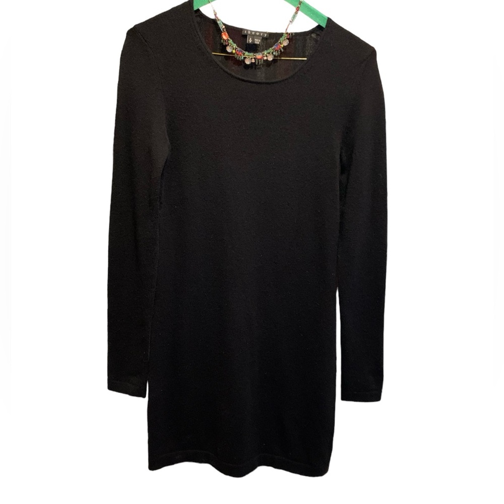 Theory black cashmere mini dress